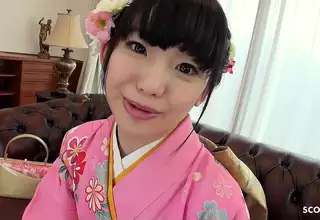Japanese traditional Geisha Teen seduce to First Time play her Hairy Pussy at Uncensored Casting