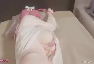 Alone girl masturbates with Hanako