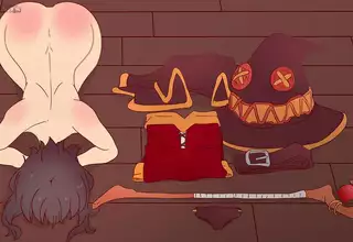 Megumin is completely naked next to things, bowing her head and asking a black man to fuck her ! Gods Blessing on This Wonderful World Hentai anime Cartoon Parody KonoSuba !