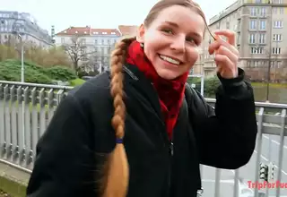 Cum inside a girl masturbate with European braided hairstyle