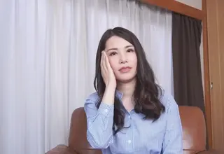 A busty Japanese wife's audition transforms into an unexpectedly passionate experience. The petite performer engages in vigorous riding action using additional stimulation during the couple's session.